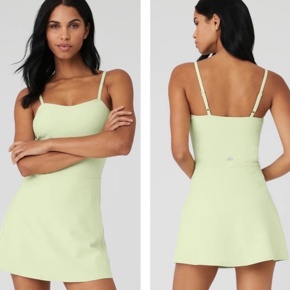 ALO Yoga Green Chemise Slip Intimates